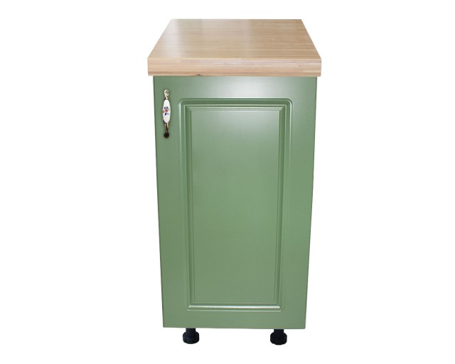 Corp inferior cu 1 Usa Zebra, Alb/MDF Verde, si blat Artar 40 x 85 x 60
